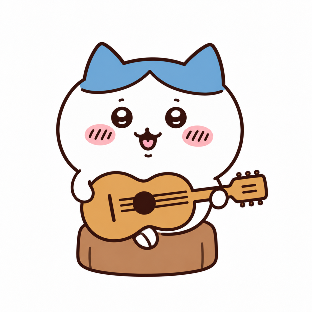 SuYeon Lee — Hachiware playing a guitar